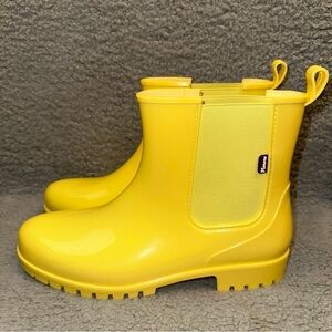Planone Women's Shoes Yellow 11 M Rubber Short Chelsea Rain Boots Waterproof
